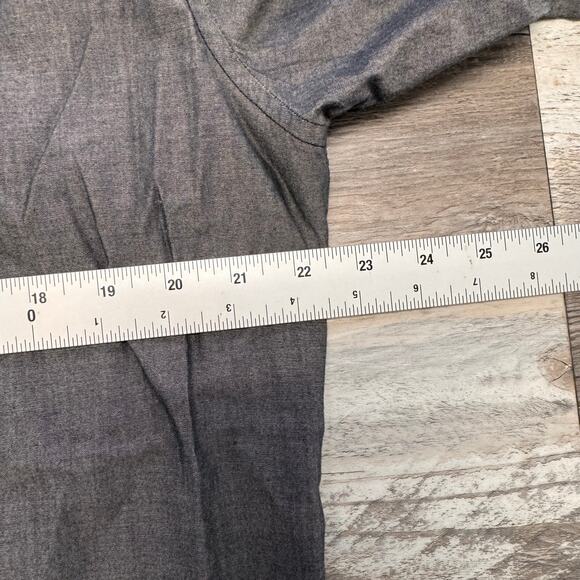 Roar Gray Striped Mens XL Contrast Stitch‎ Long Sleeve Button Shirt Mallgoth Y2K - Picture 6 of 8